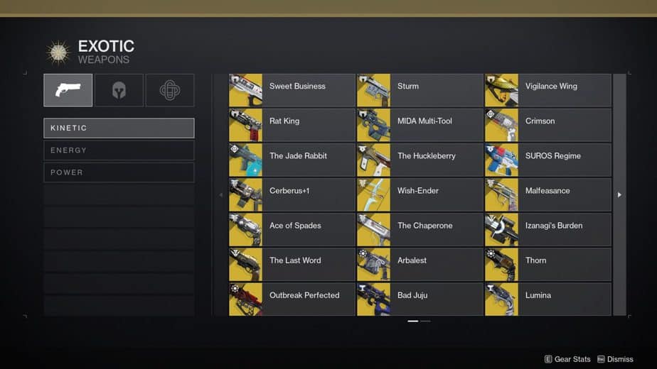 Destiny Exotics List Every Exotic So Far And How To Get Them