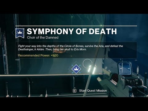 Solo "Symphony of Death" Final Quest (Choir of the Damned) [Destiny 2 Shadowkeep]