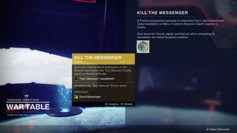 Kill the Messenger quest