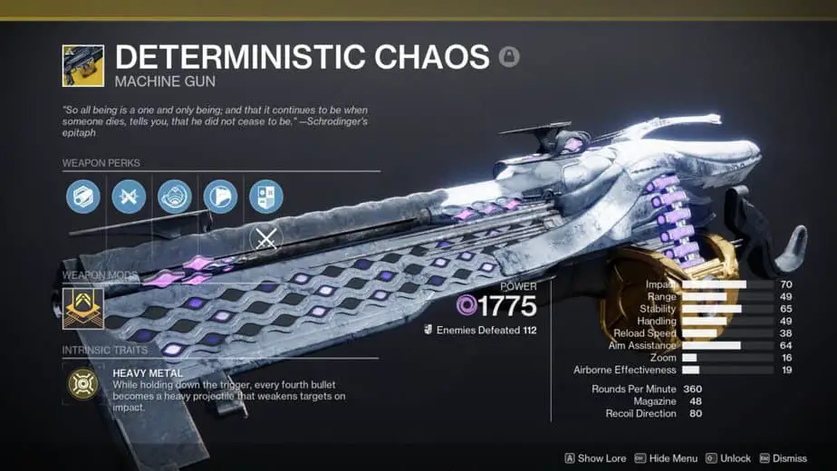 How to get Deterministic Chaos in Destiny 2