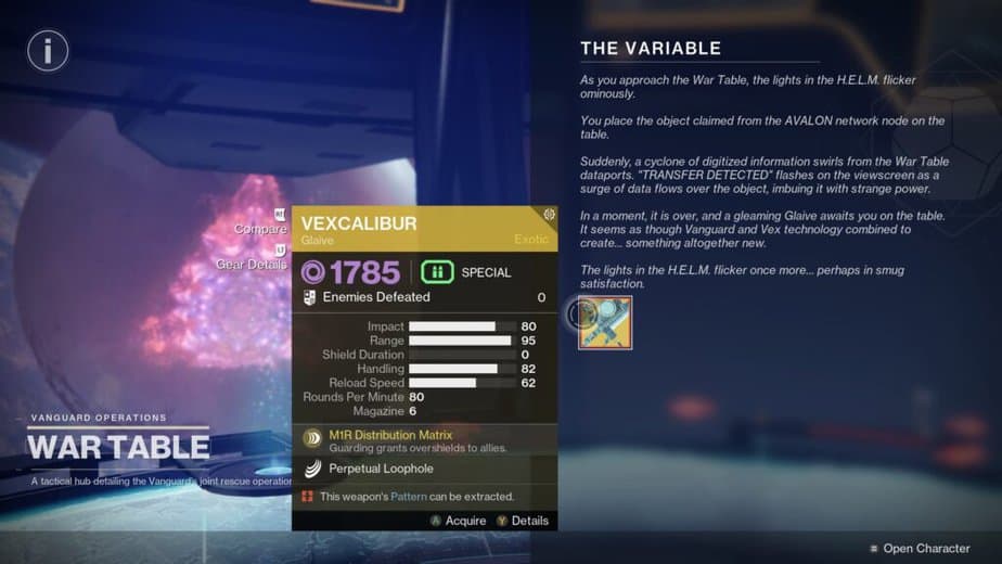 Destiny 2 Vexcalibur