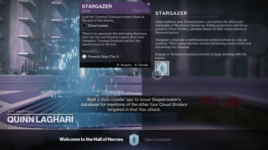 Stargazer Quest Steps
